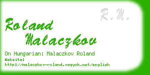 roland malaczkov business card